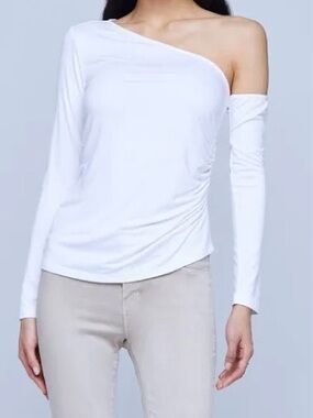 NWOT-L'AGENCE Hattie Top in White-size Large